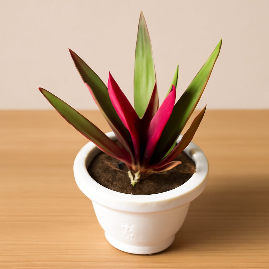 Rhoeo / Durangi in 6 Inch White Classy Plastic Pot