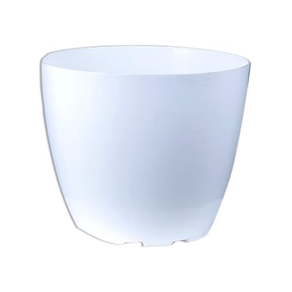 4 Inch White Premium Orchid Round Plastic