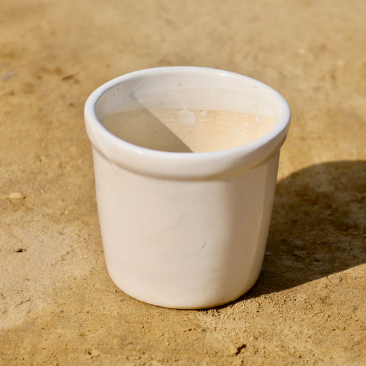 4 inch white glass shape ceramic pot