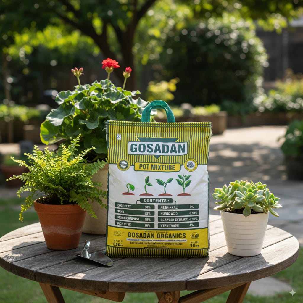 Gosadan Organics Potting Mix For Plants With Required Minerals 10 KG (Brands May Vary)